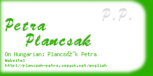 petra plancsak business card